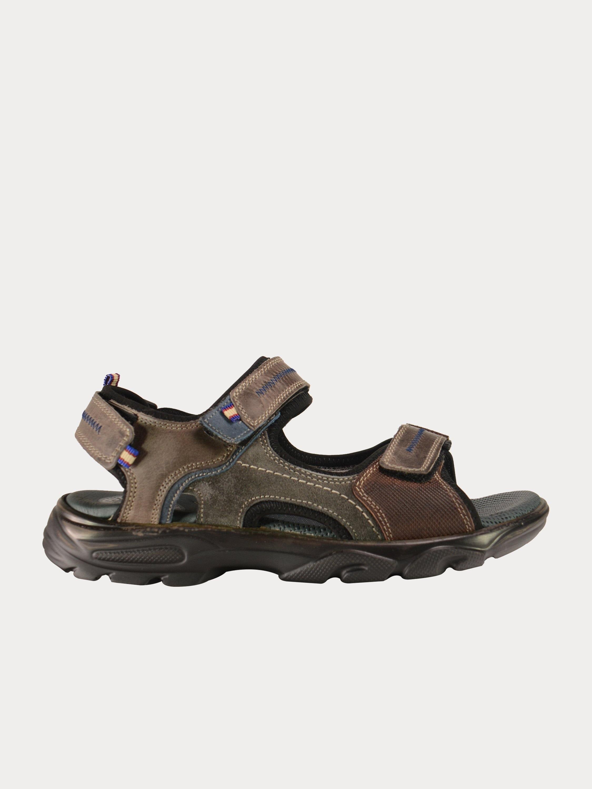 Output Men Outdoor Sandals in Grey Leather #color_Grey