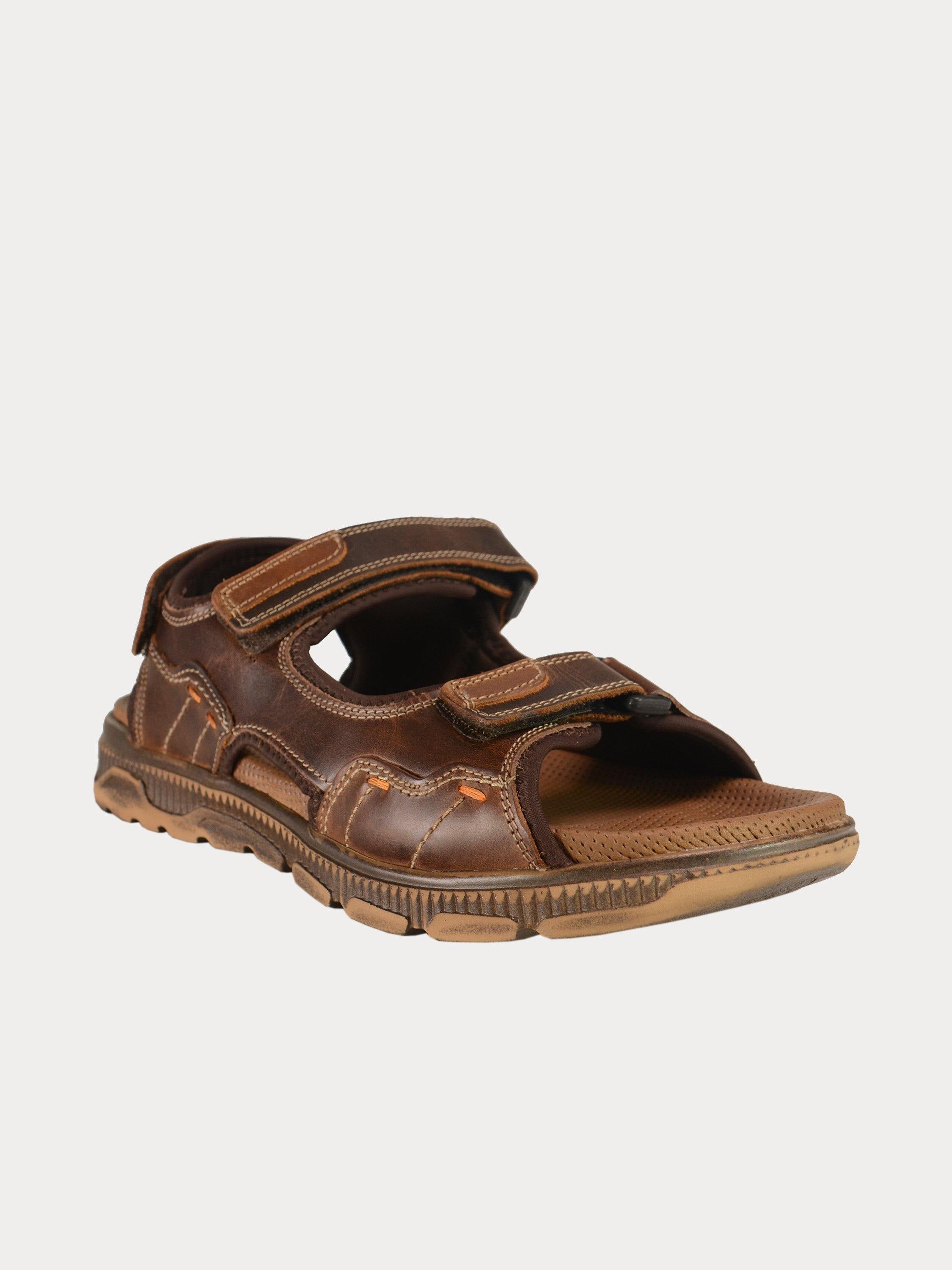 Output Men's Outdoor Sandals in Brown Leather #color_Brown