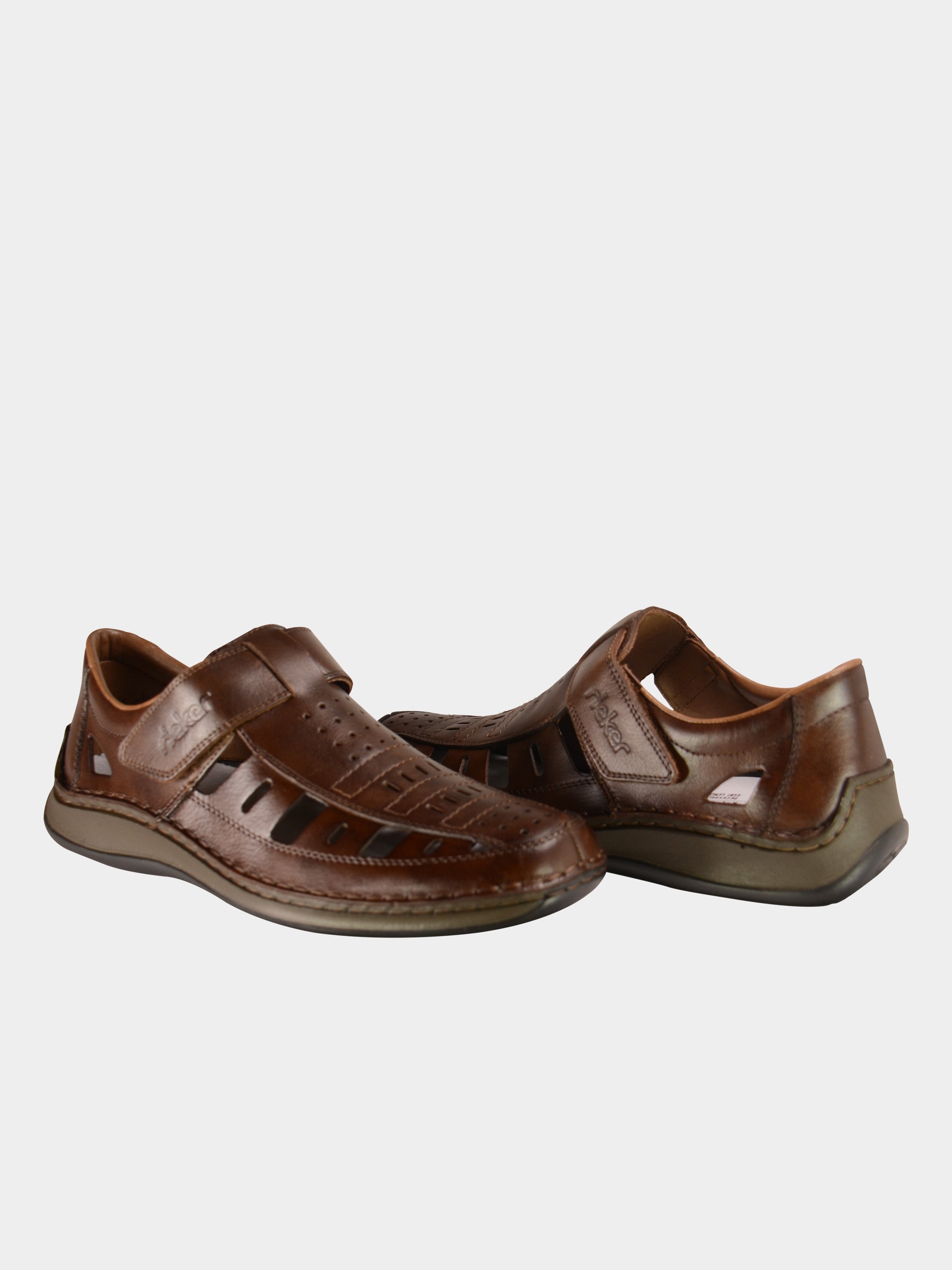Rieker 05296 Men's Hook and Loop Shoes #color_Brown