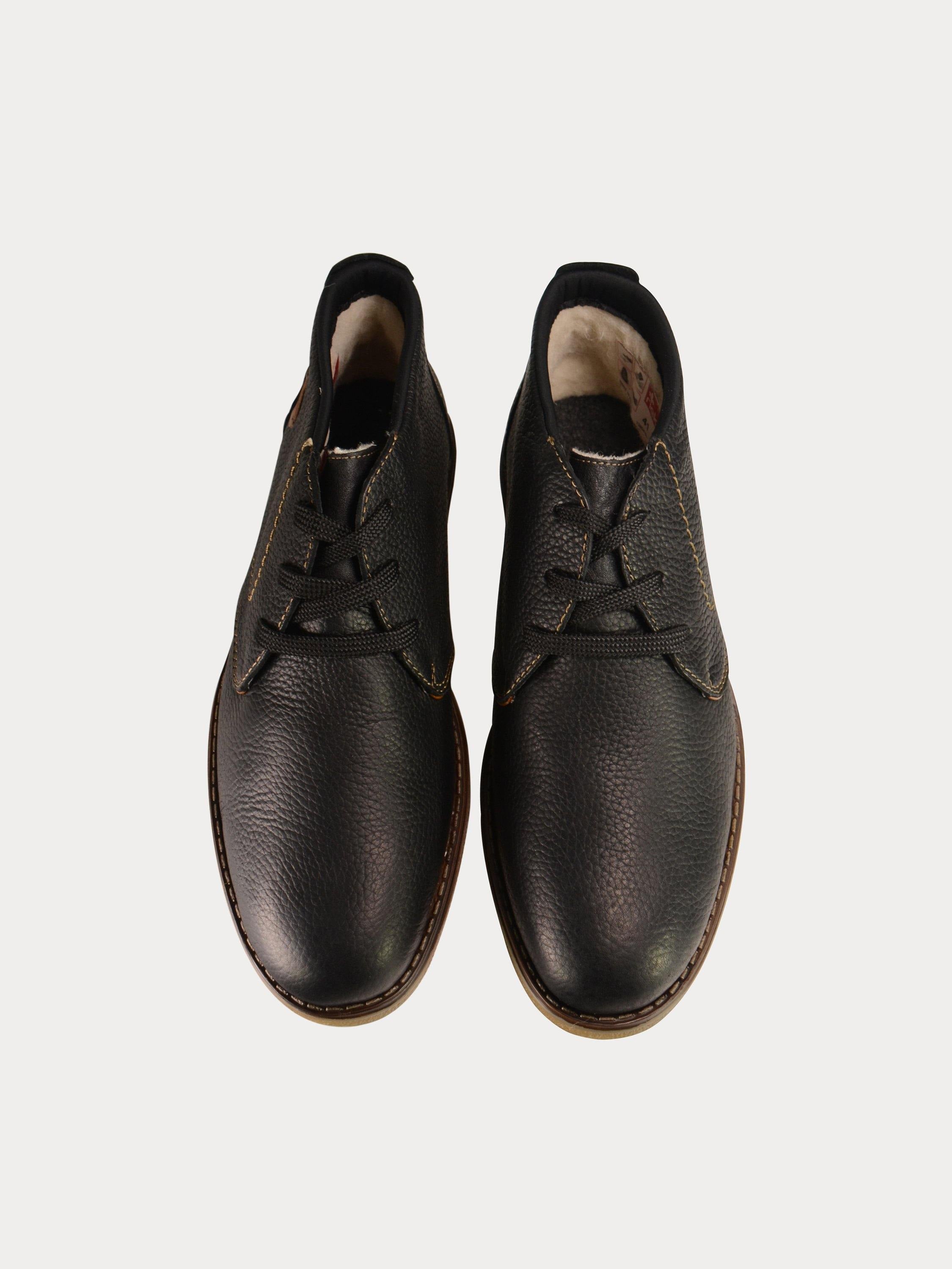 Rieker 13804 Men's Black Lace Up Ankle Boots #color_Black
