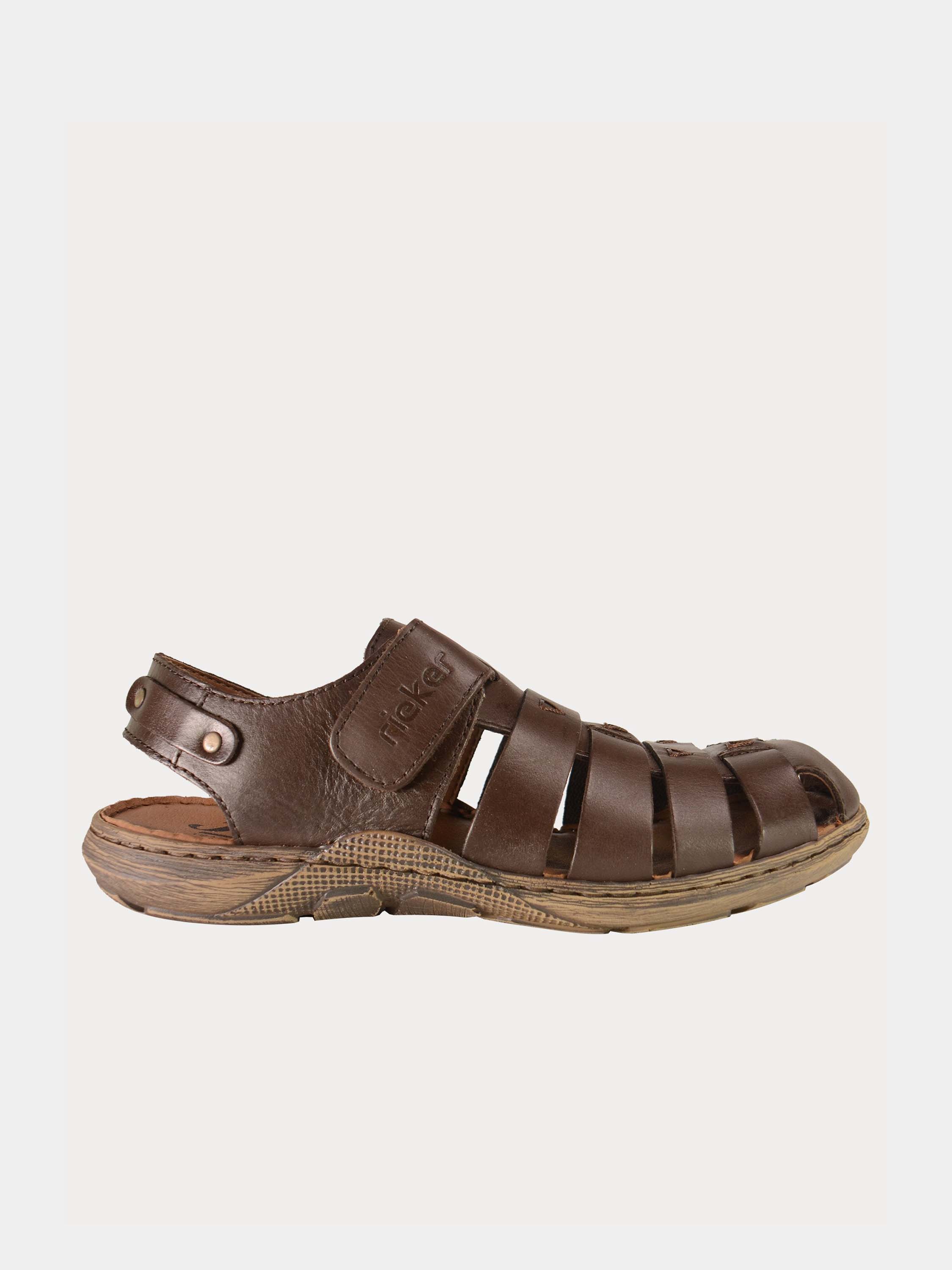 Rieker 22074-25 Back Strap Hook & Loop Outdoor Sandals #color_Brown