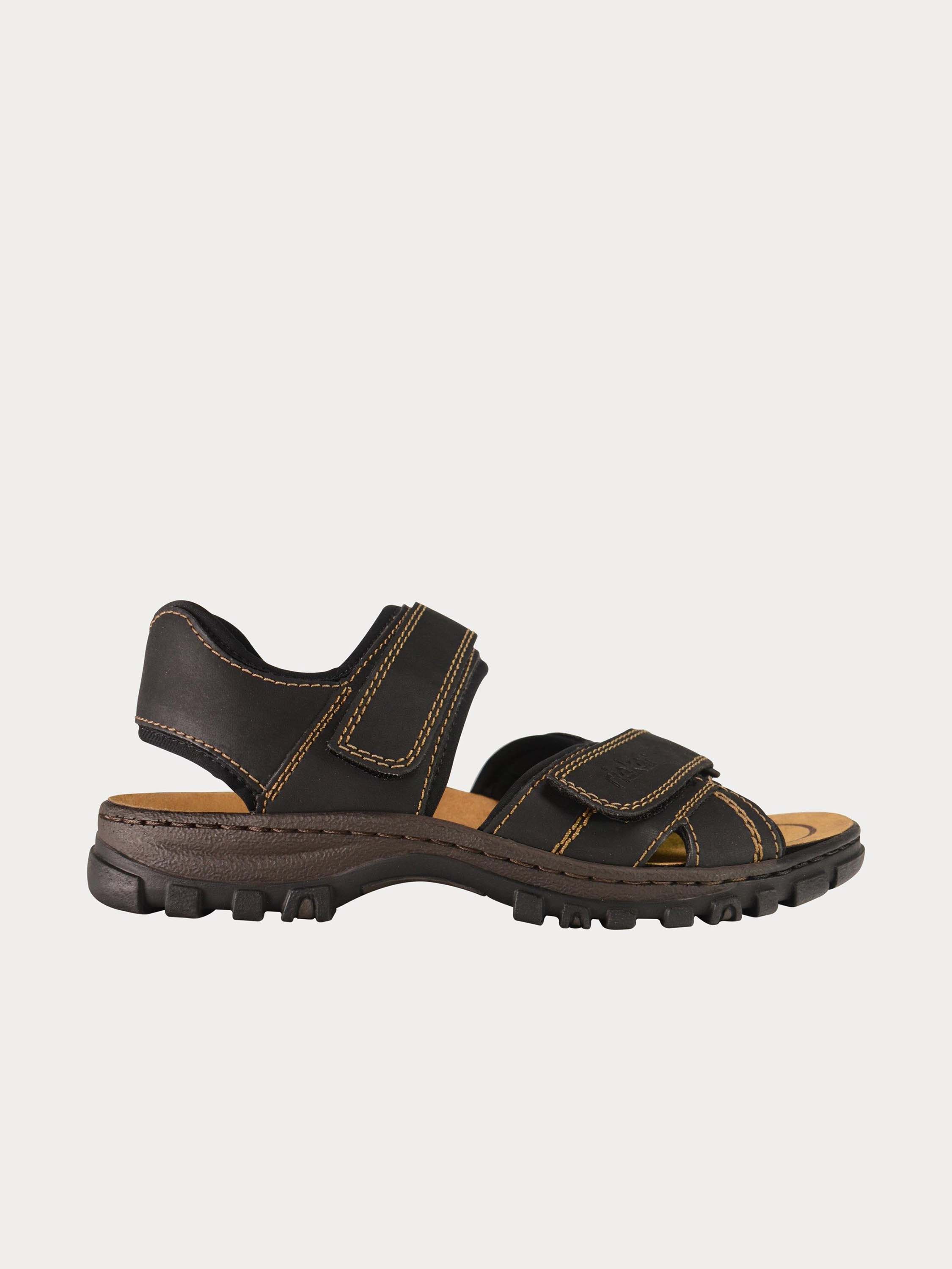 Rieker 25051 Men's Hook And Loop Sandals #color_Black