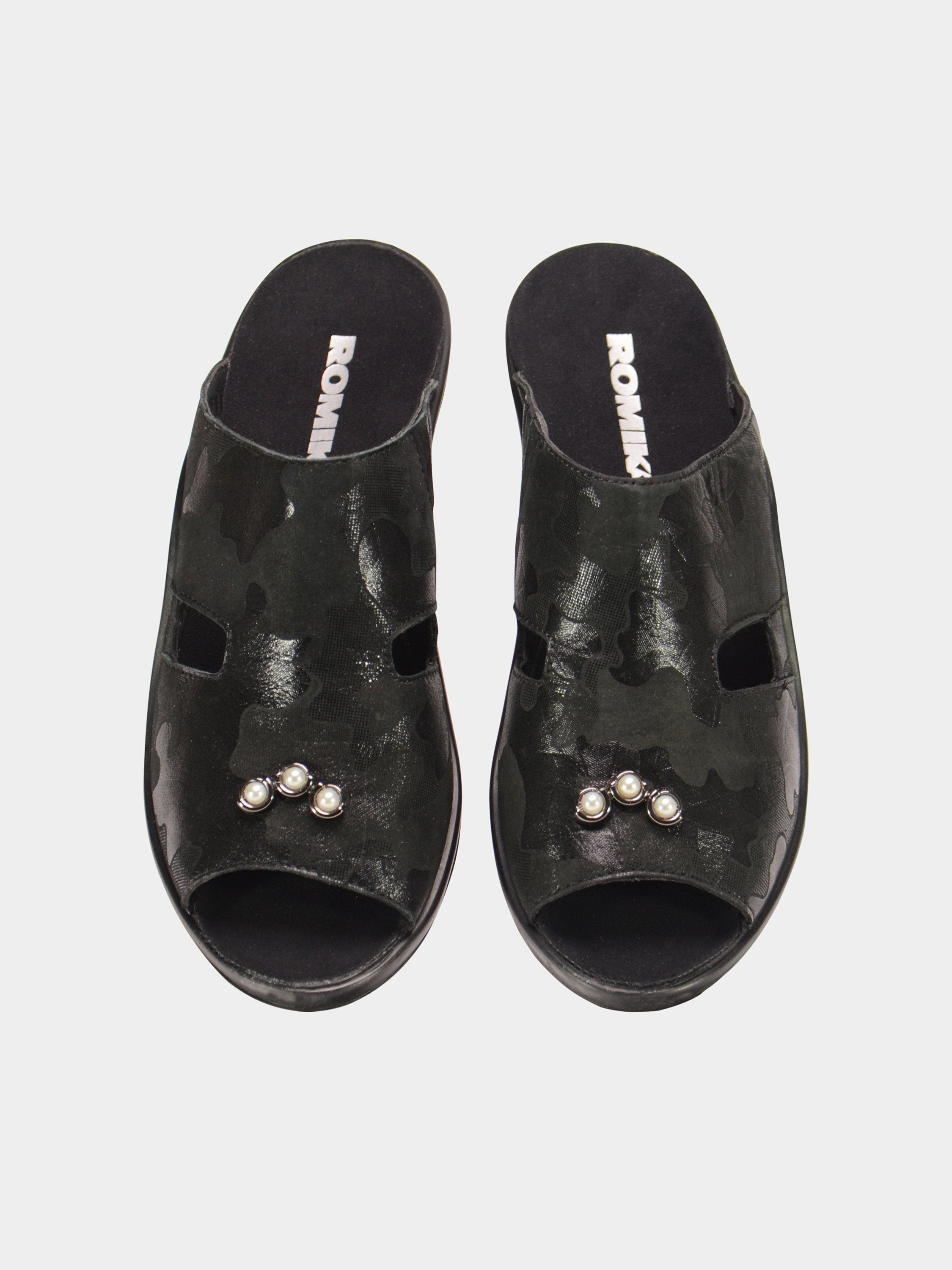 Romika 27141 Mokassetta Flat Sandals #color_Black