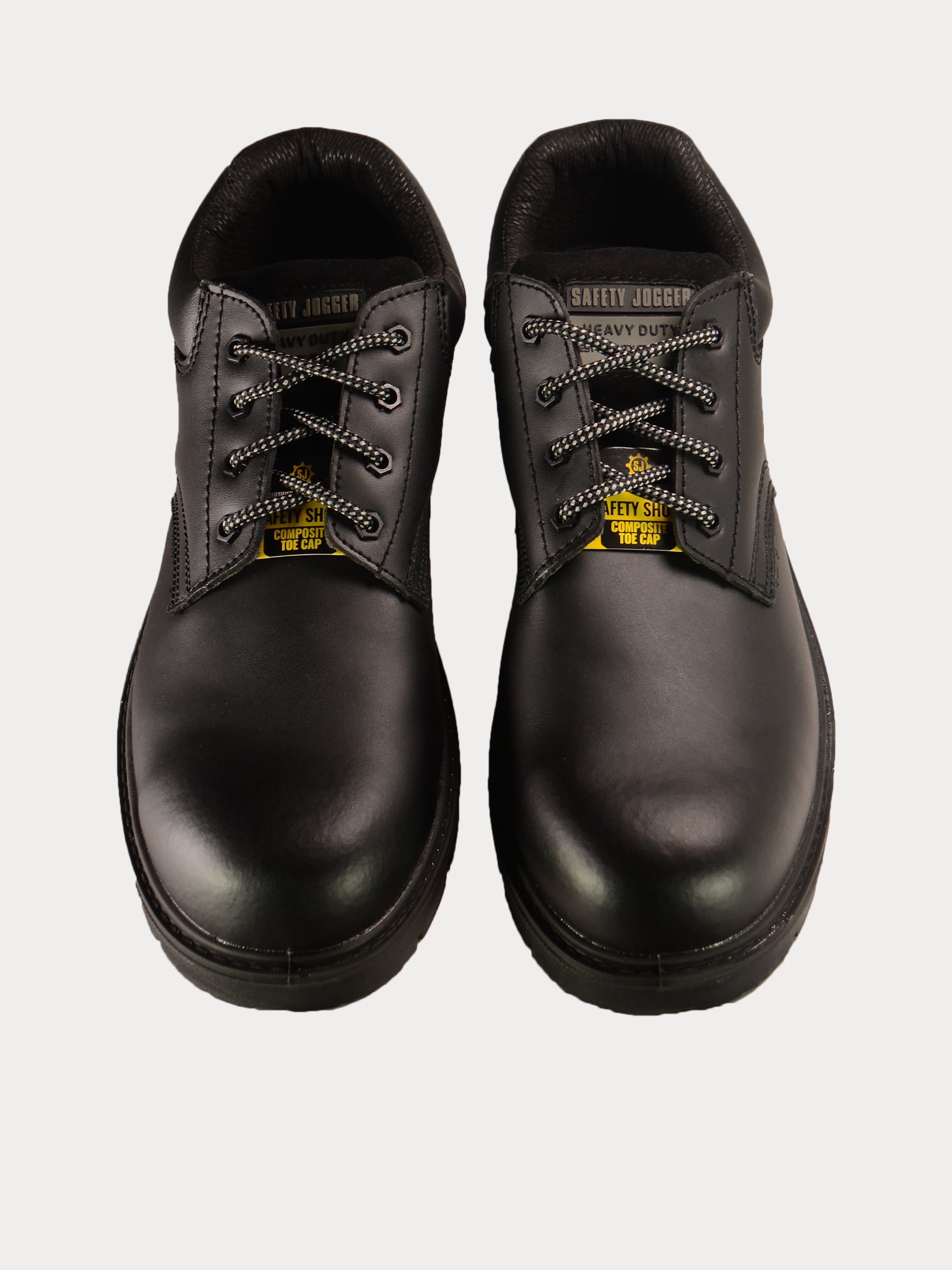 Black leather safety sales shoes