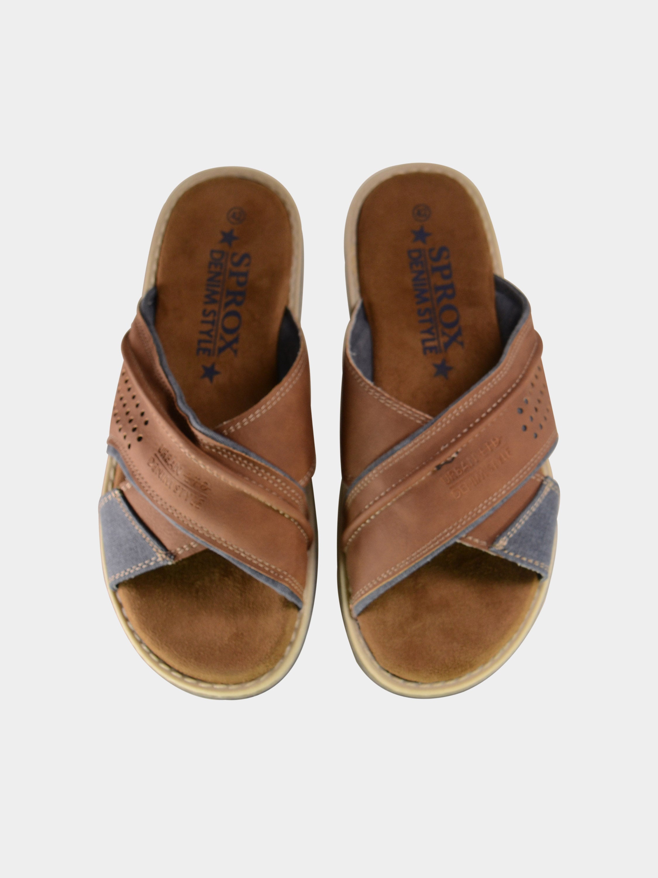 Sprox Men's Suede Slider Sandals #color_Brown