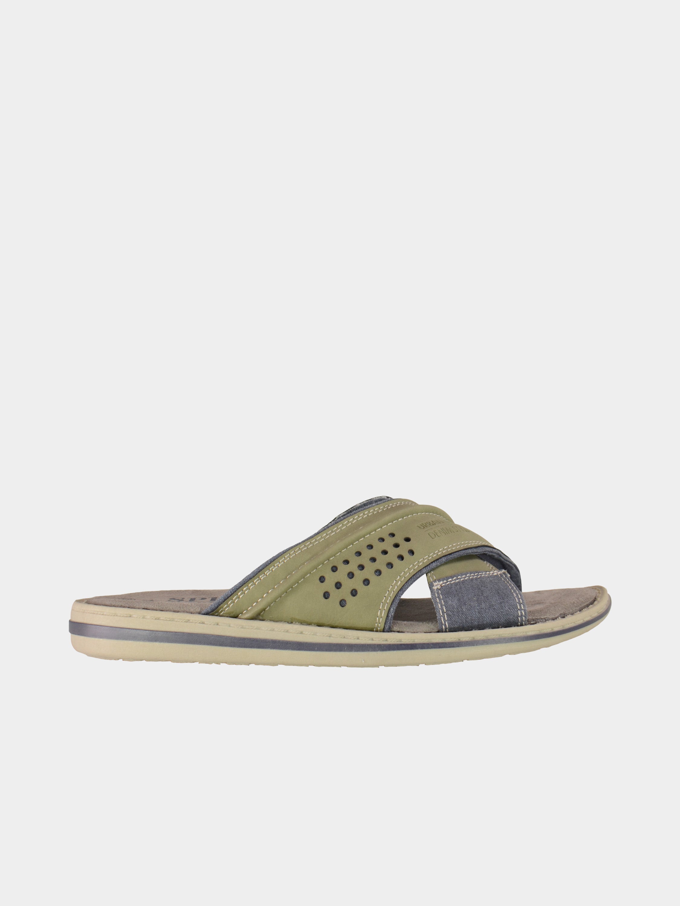 Sprox Men's Suede Slider Sandals #color_Green