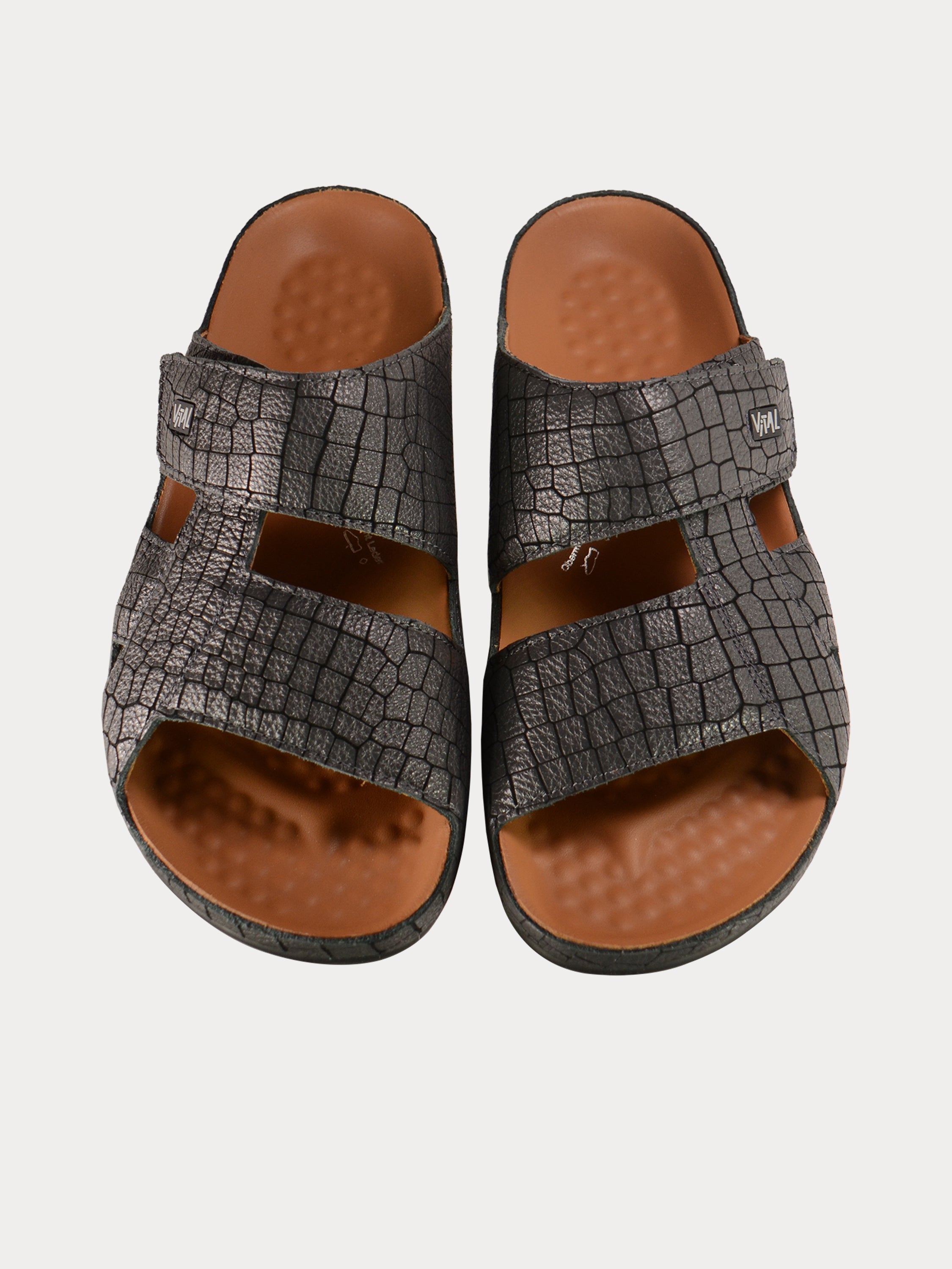 Vital Checked Pattern Sandals #color_Grey