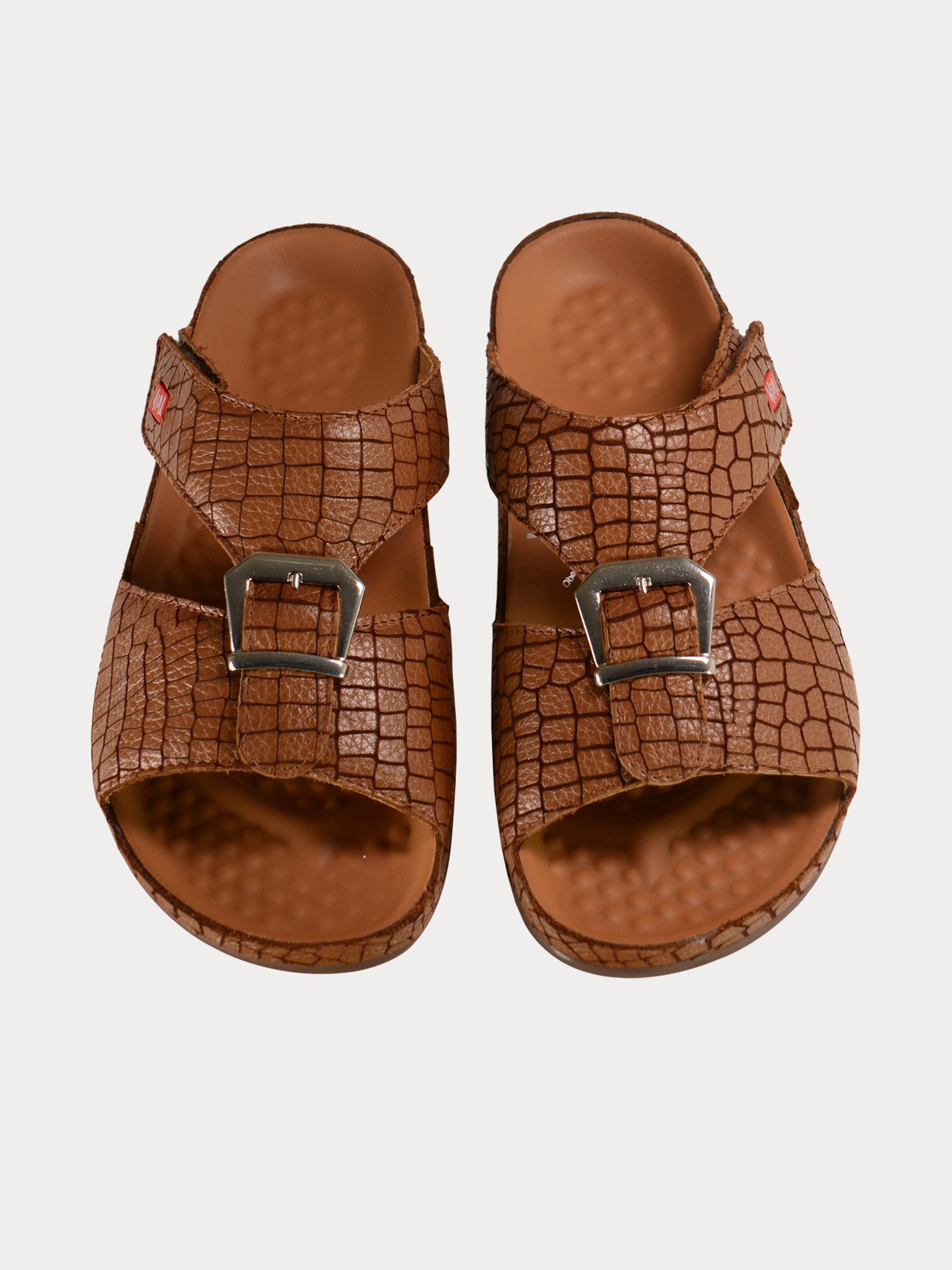 Vital Checked Detail Slider Sandals #color_Brown