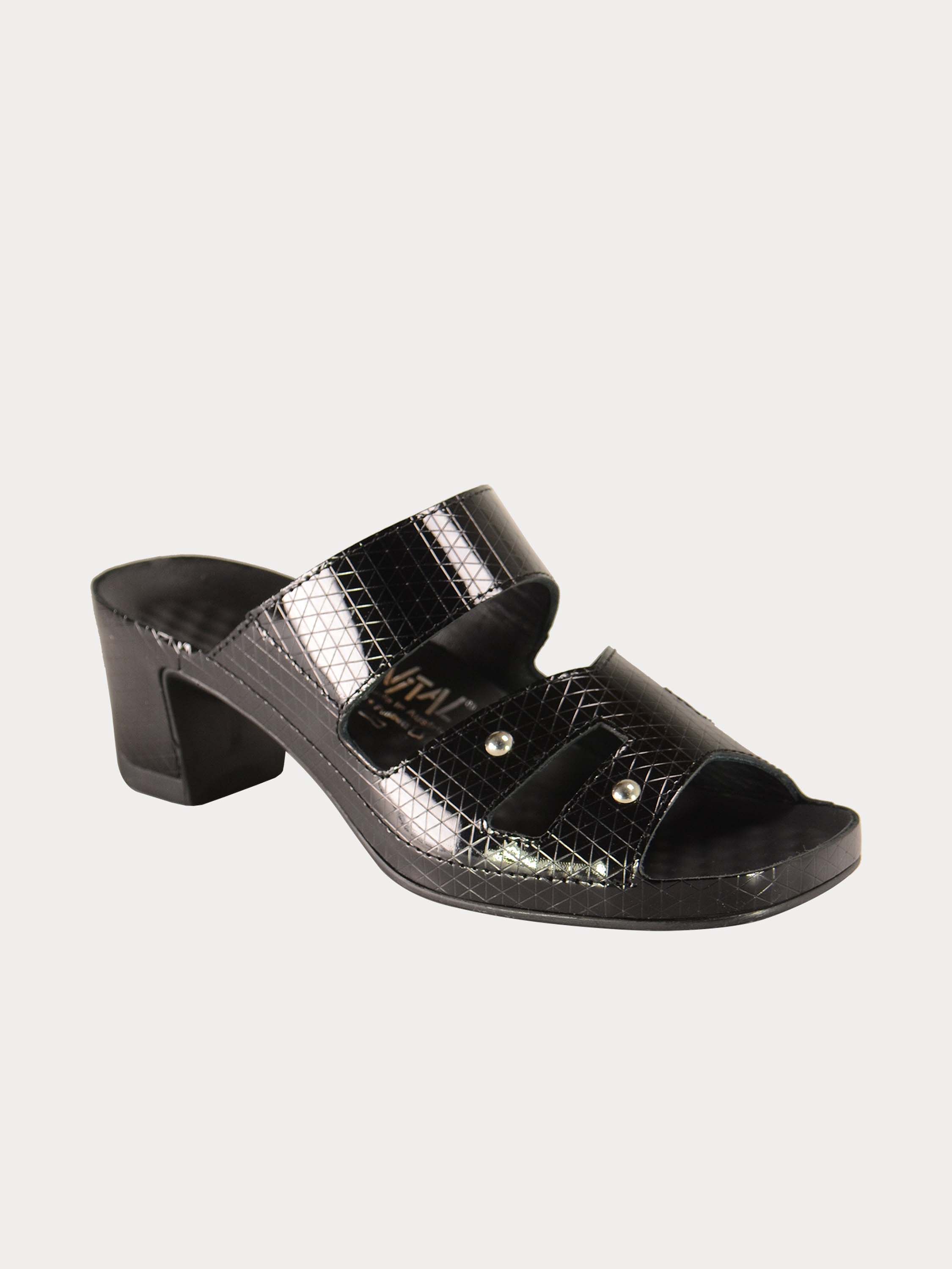 Vital Harlequin Detailed Sandals #color_Black