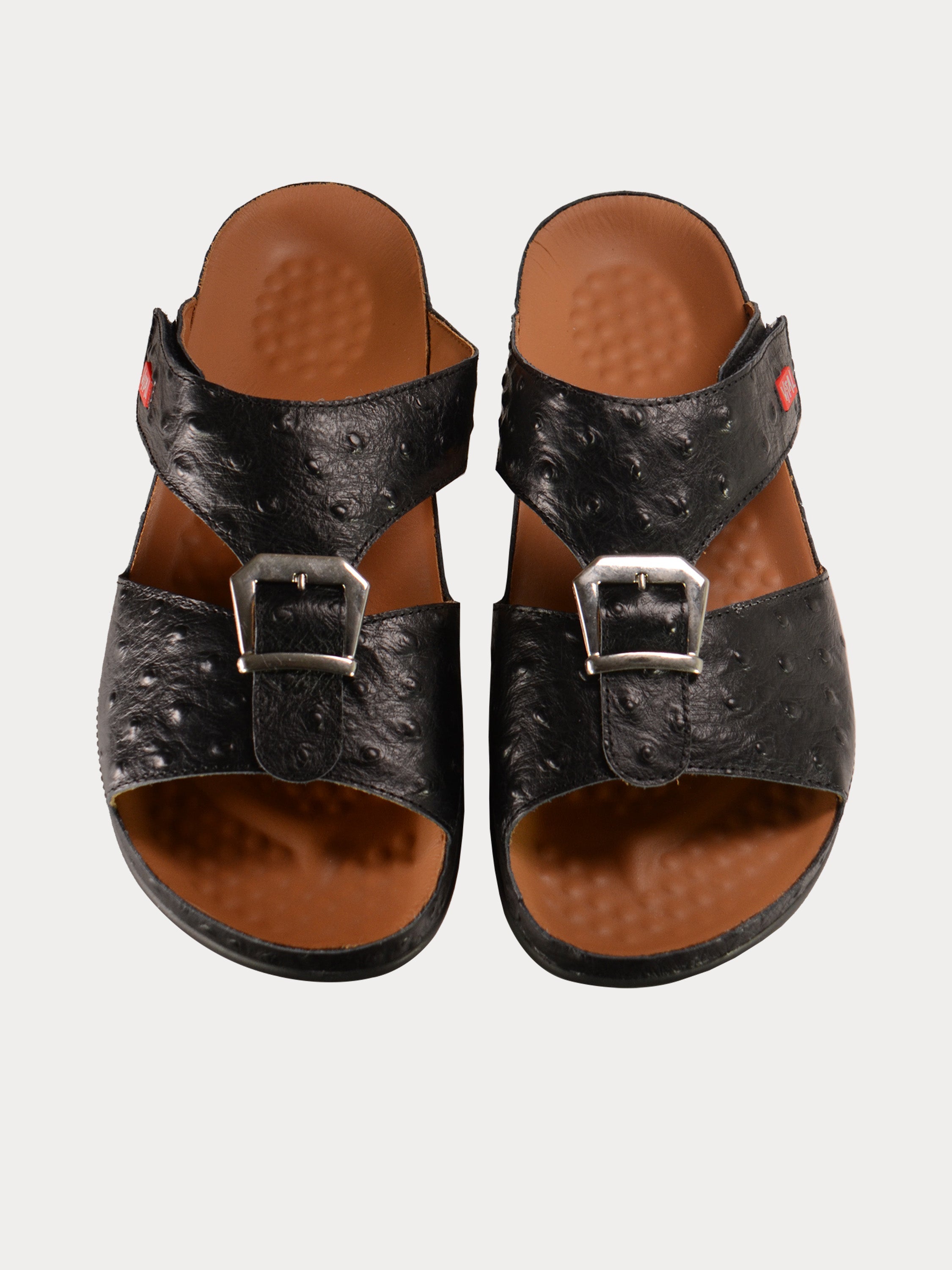 Vital 09058 Men's Buckle Slider Sandals #color_Black