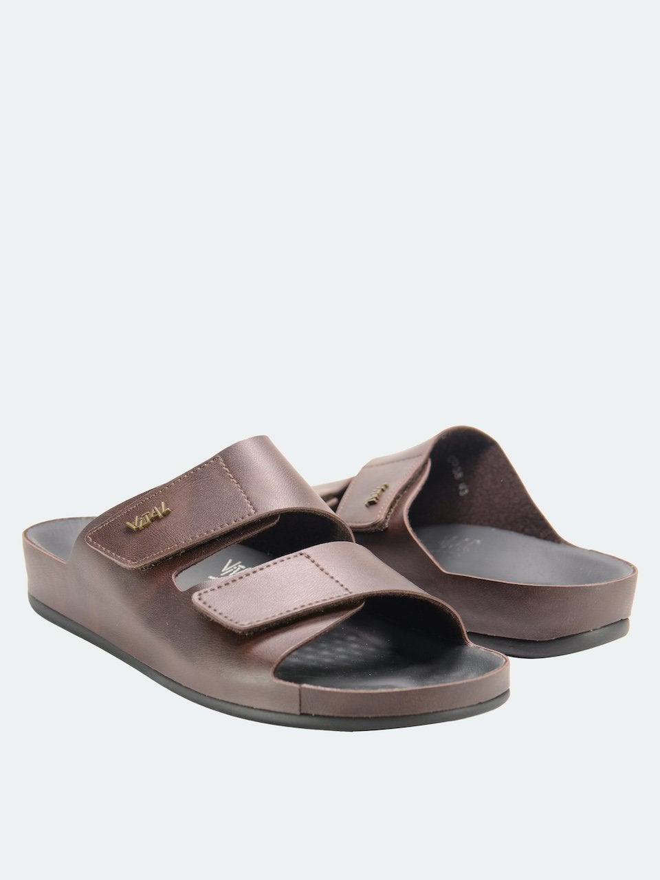 Vital Men's Tudor Double Strap Leather Sandals #color_Brown