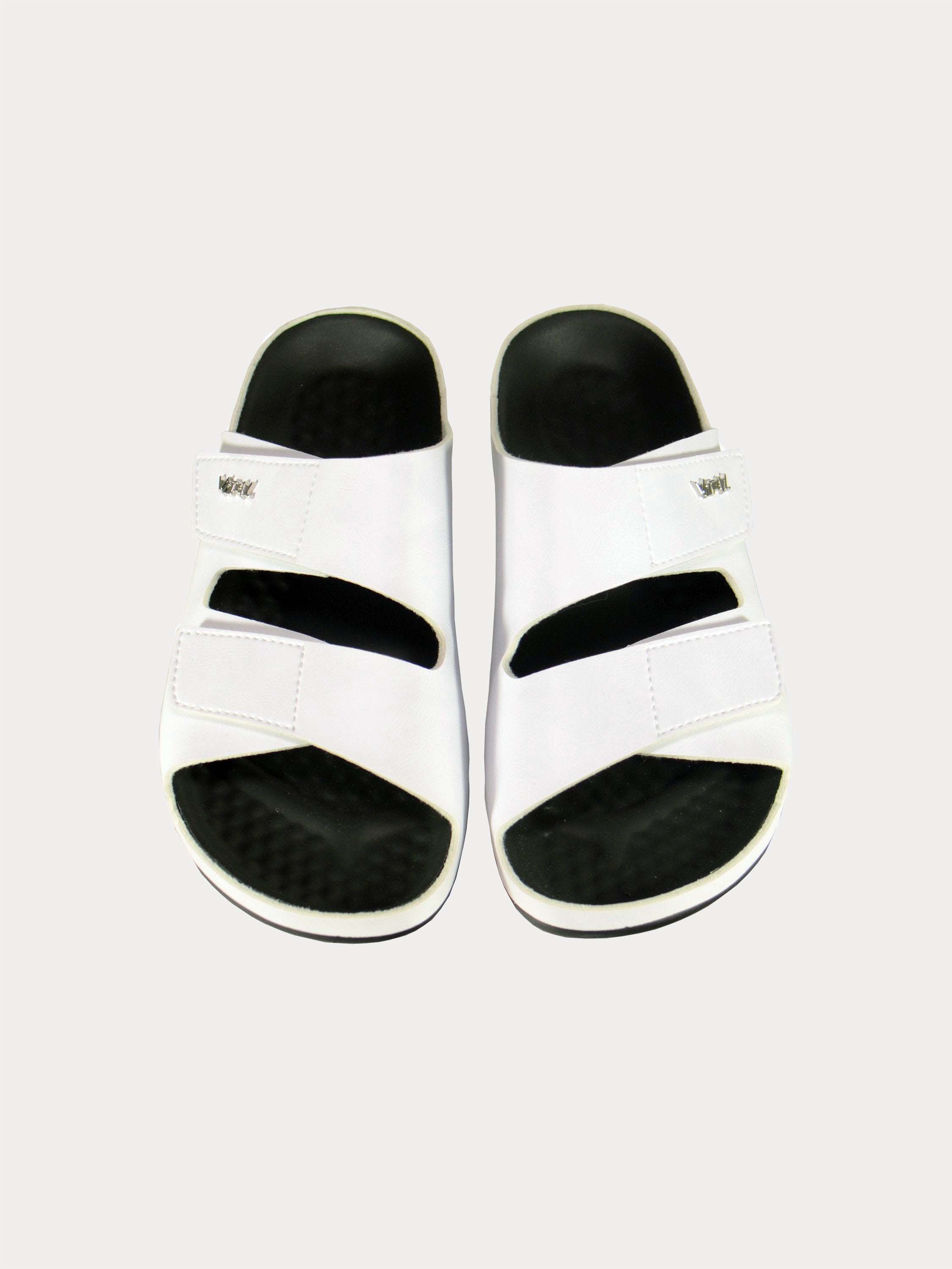 Vital Men's Tudor Double Strap Leather Sandals #color_White