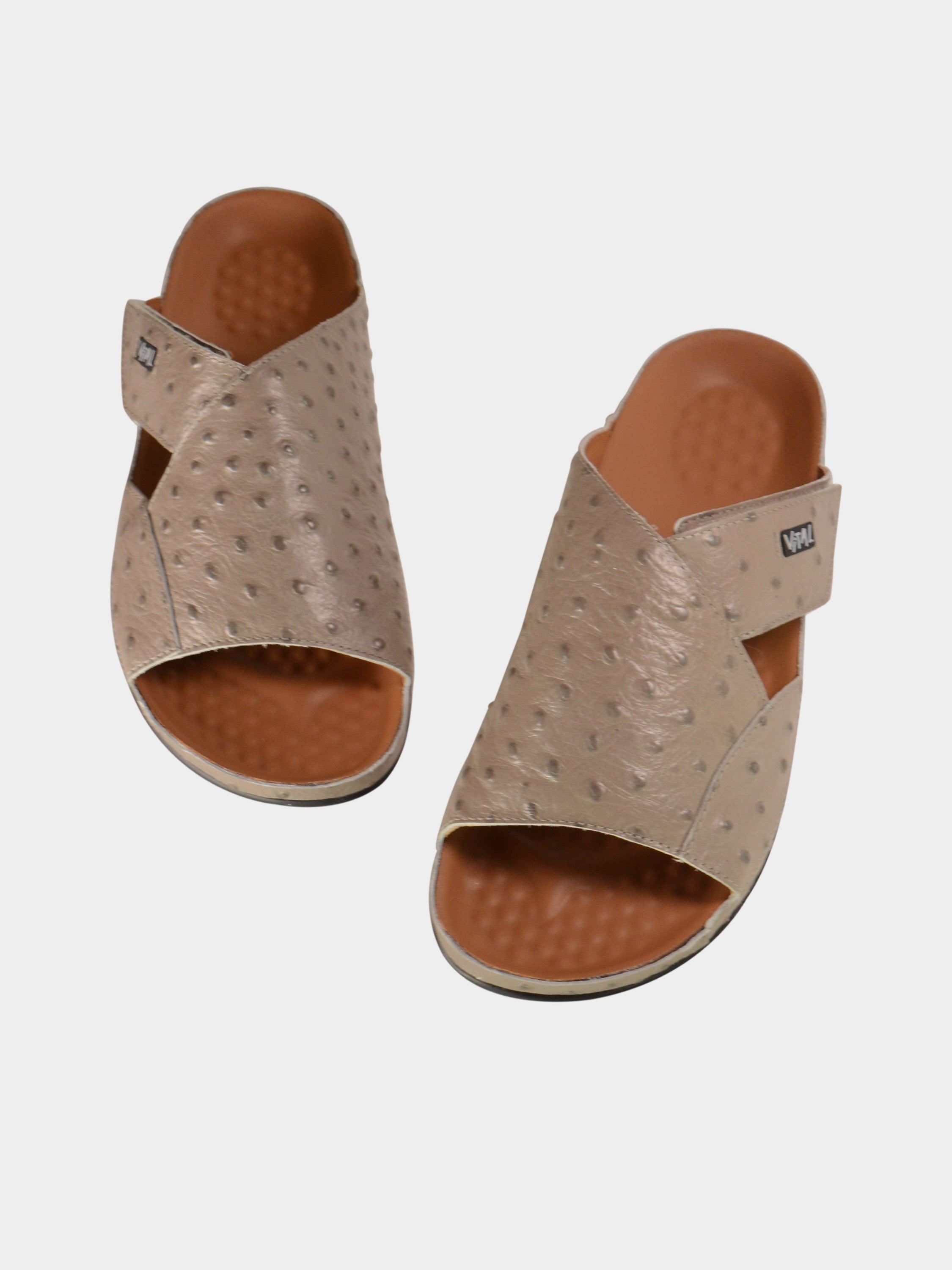 Vital Men's Pattern Leather Sandals #color_Grey
