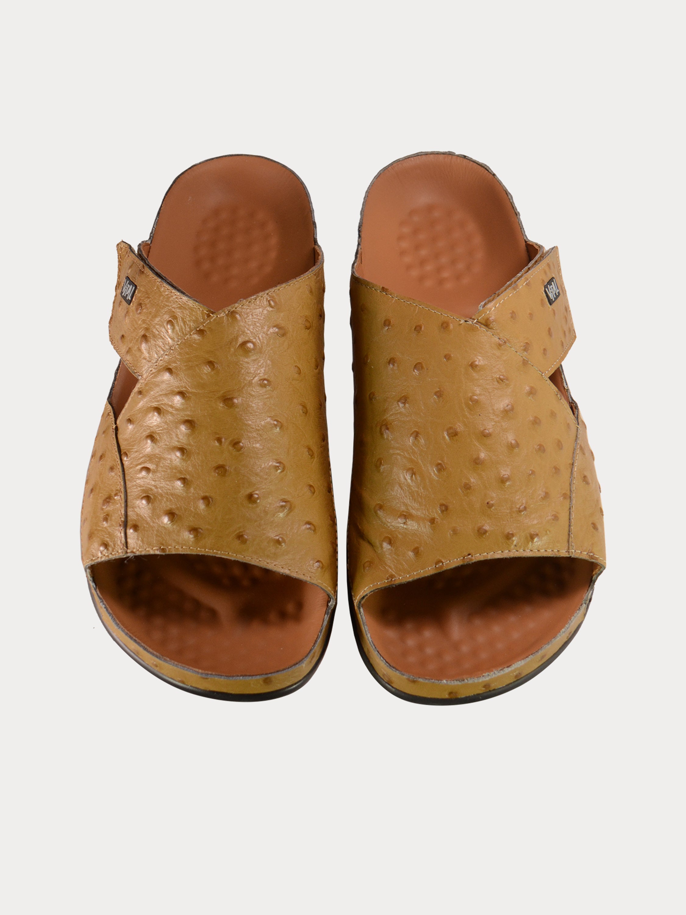 Vital Men's Pattern Leather Sandals #color_Beige