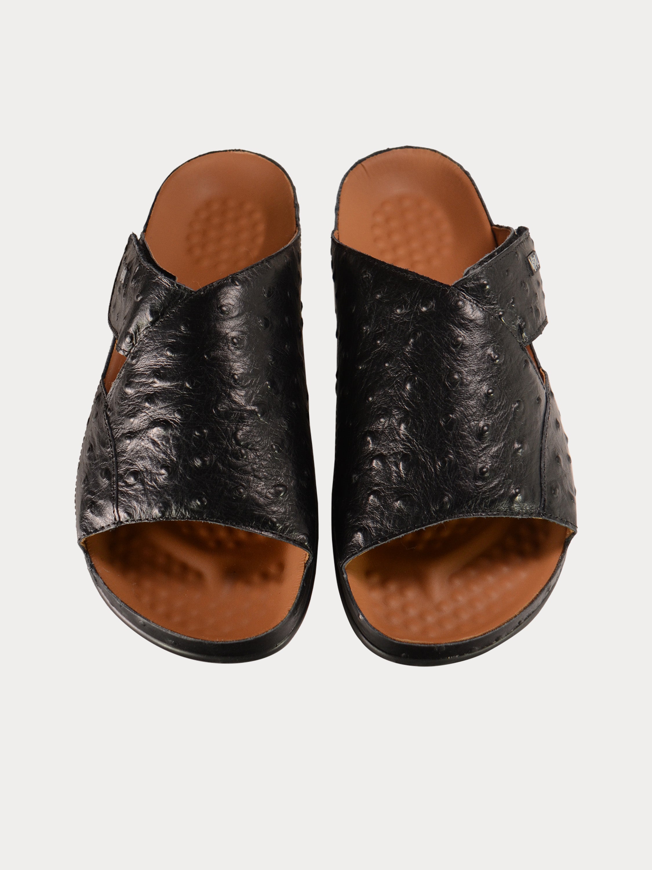 Vital Men's Pattern Leather Sandals #color_Black