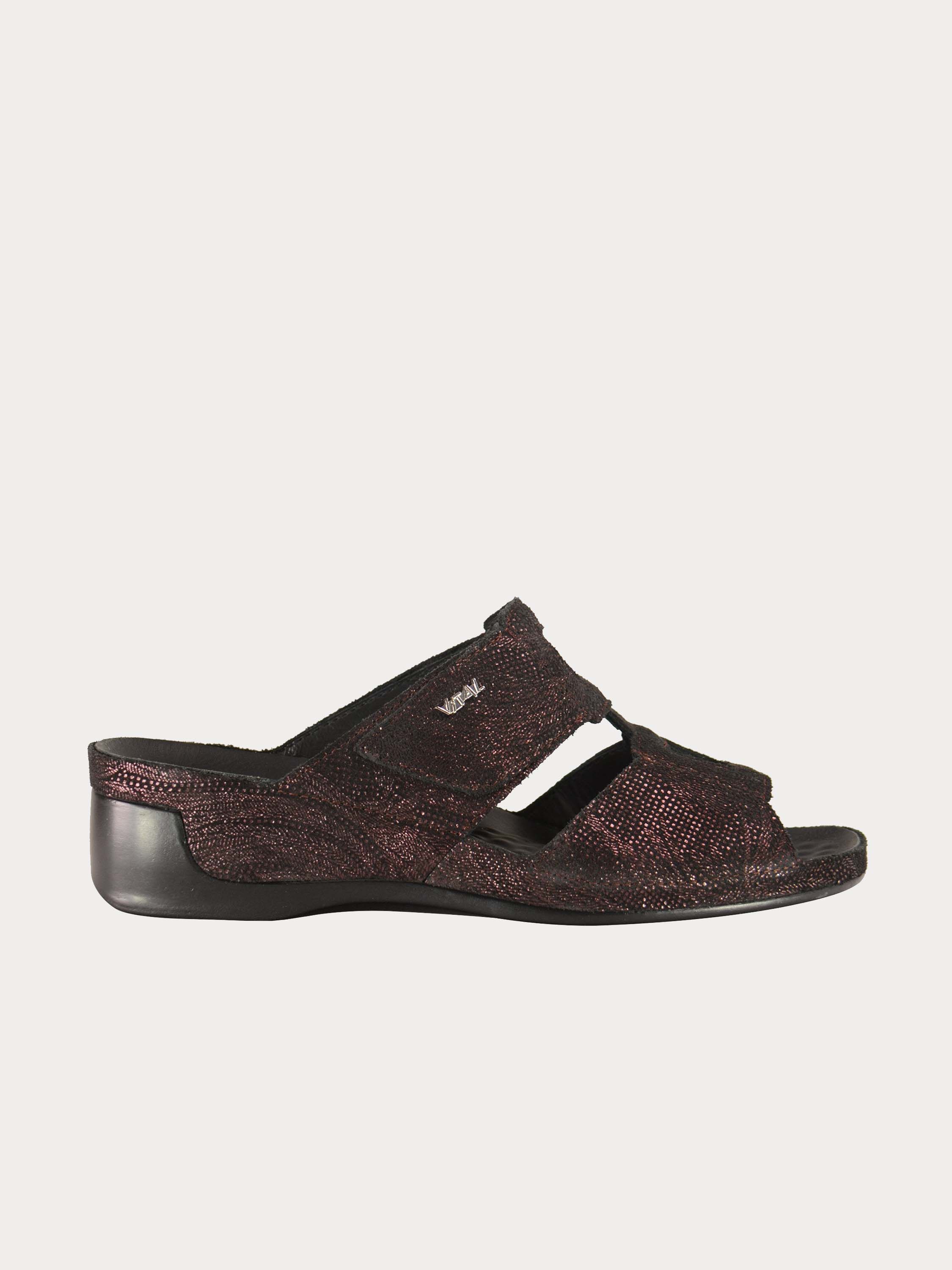 Vital Paisley Detailed Slider Sandals #color_Maroon