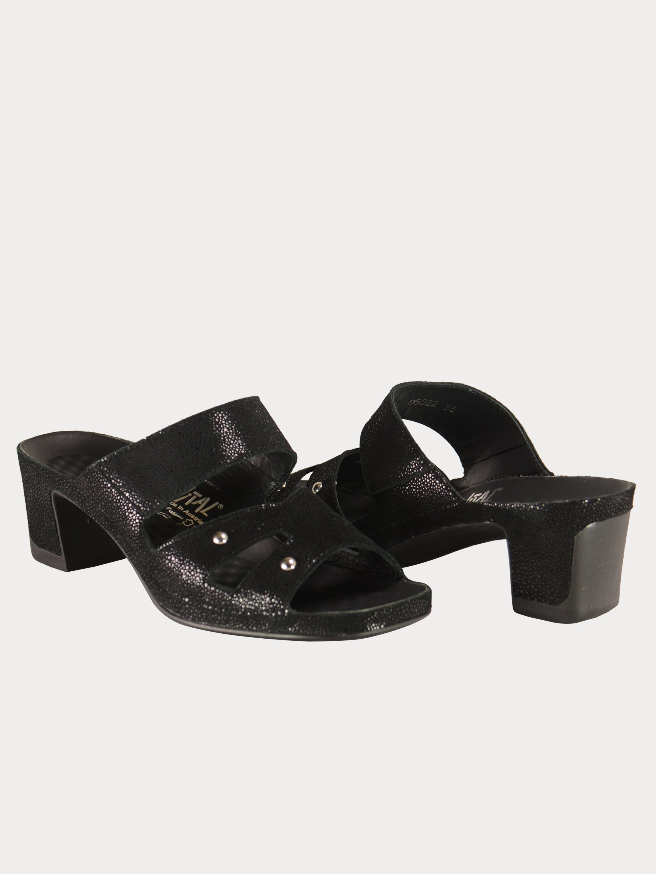 Vital Women's Heeled Sandals #color_Black