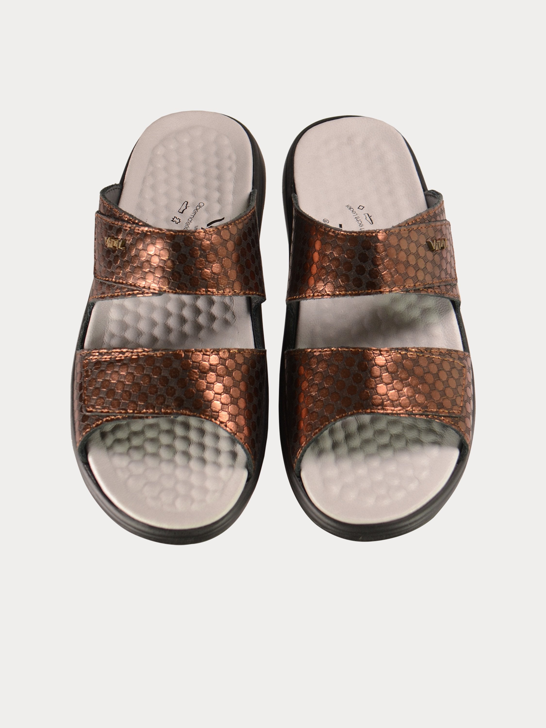 Vital Women's Hexagon Detail Sandals #color_Brown