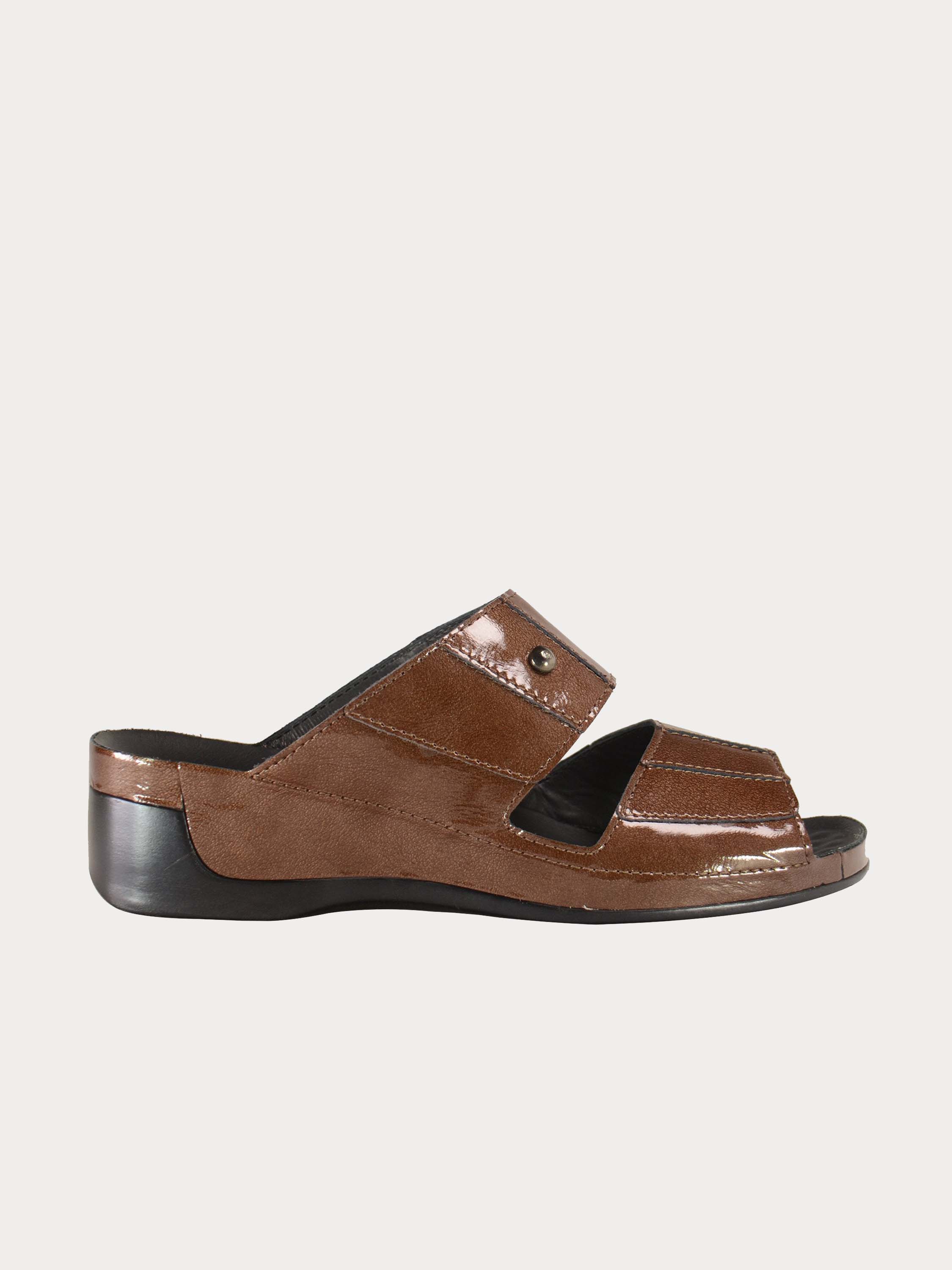 Vital Women's Women's Slider Leather Sandals #color_Brown