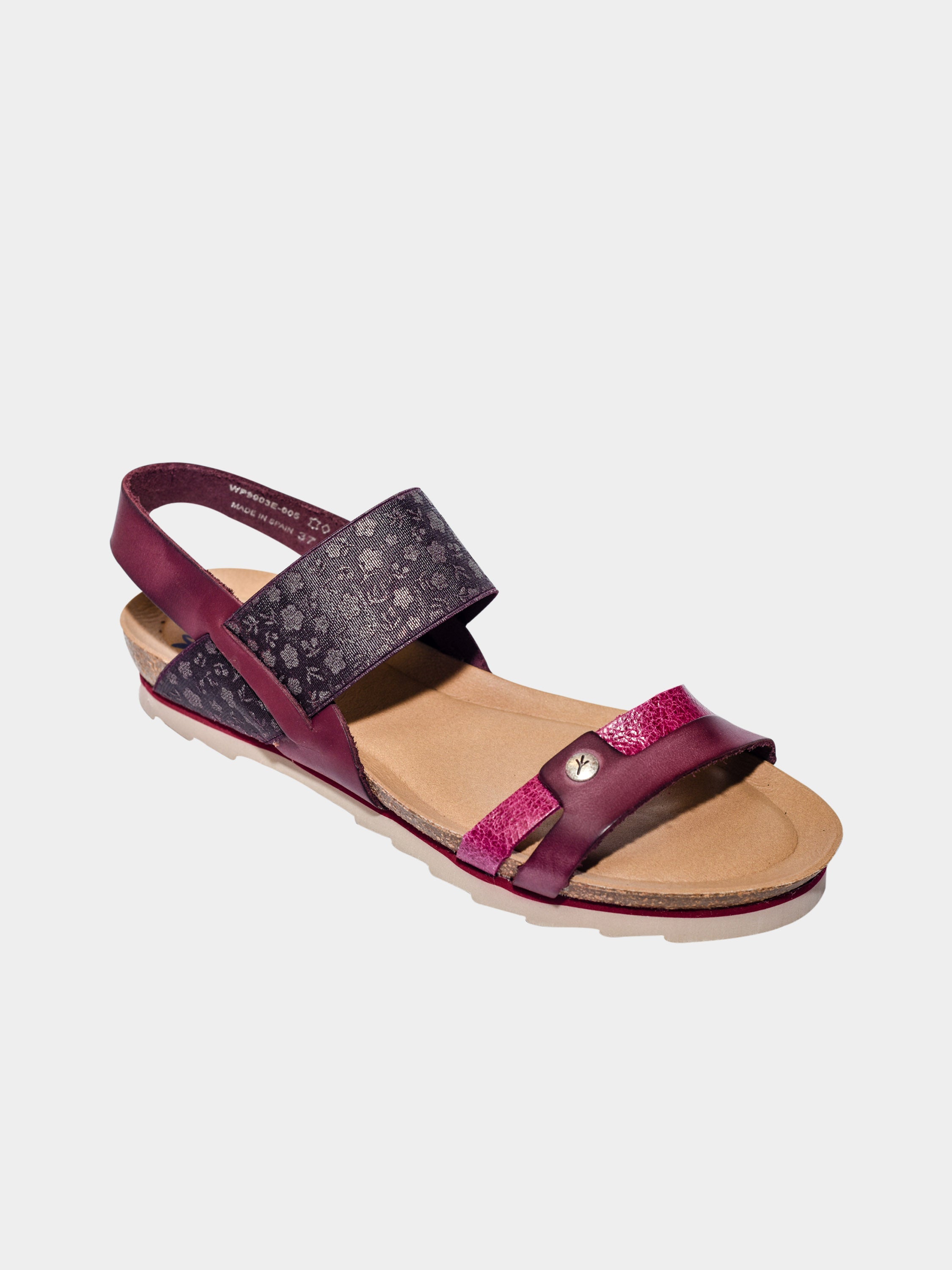 Wanda Panda Women Nadia Back Strap Sandals #color_Maroon