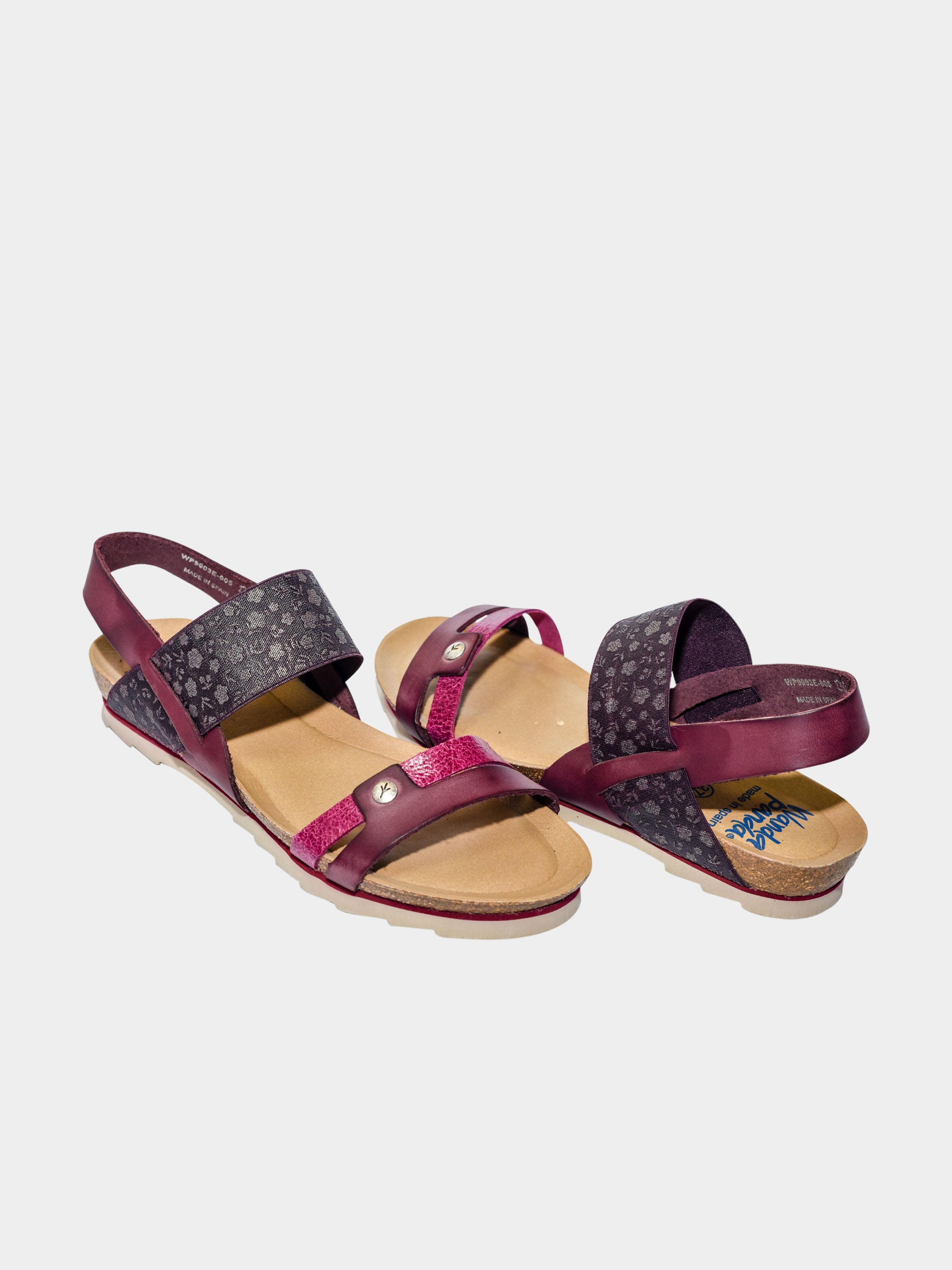 Wanda Panda Women Nadia Back Strap Sandals #color_Maroon