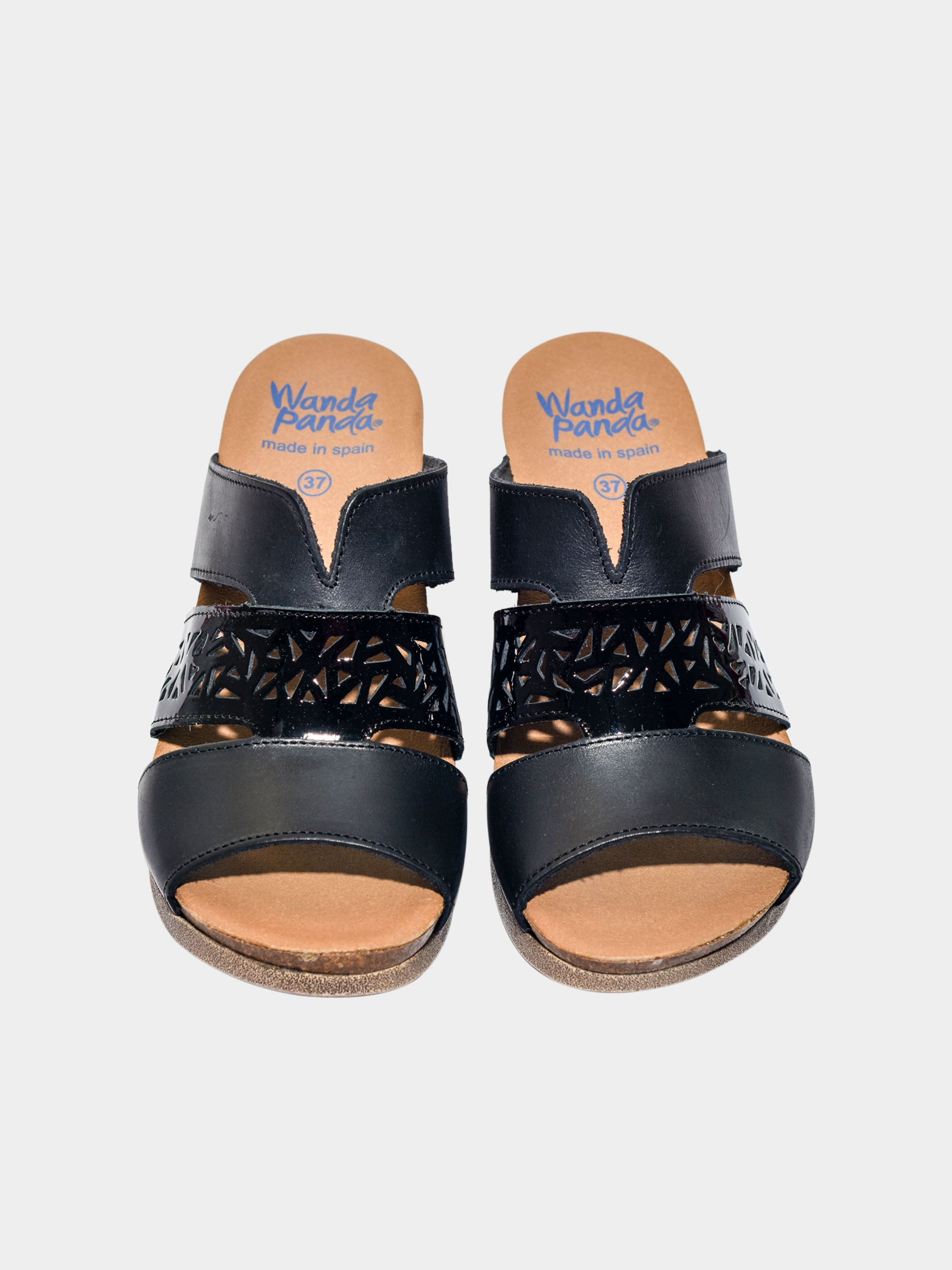 Wanda Panda Women's Magnolia Slip On Sandals #color_Black