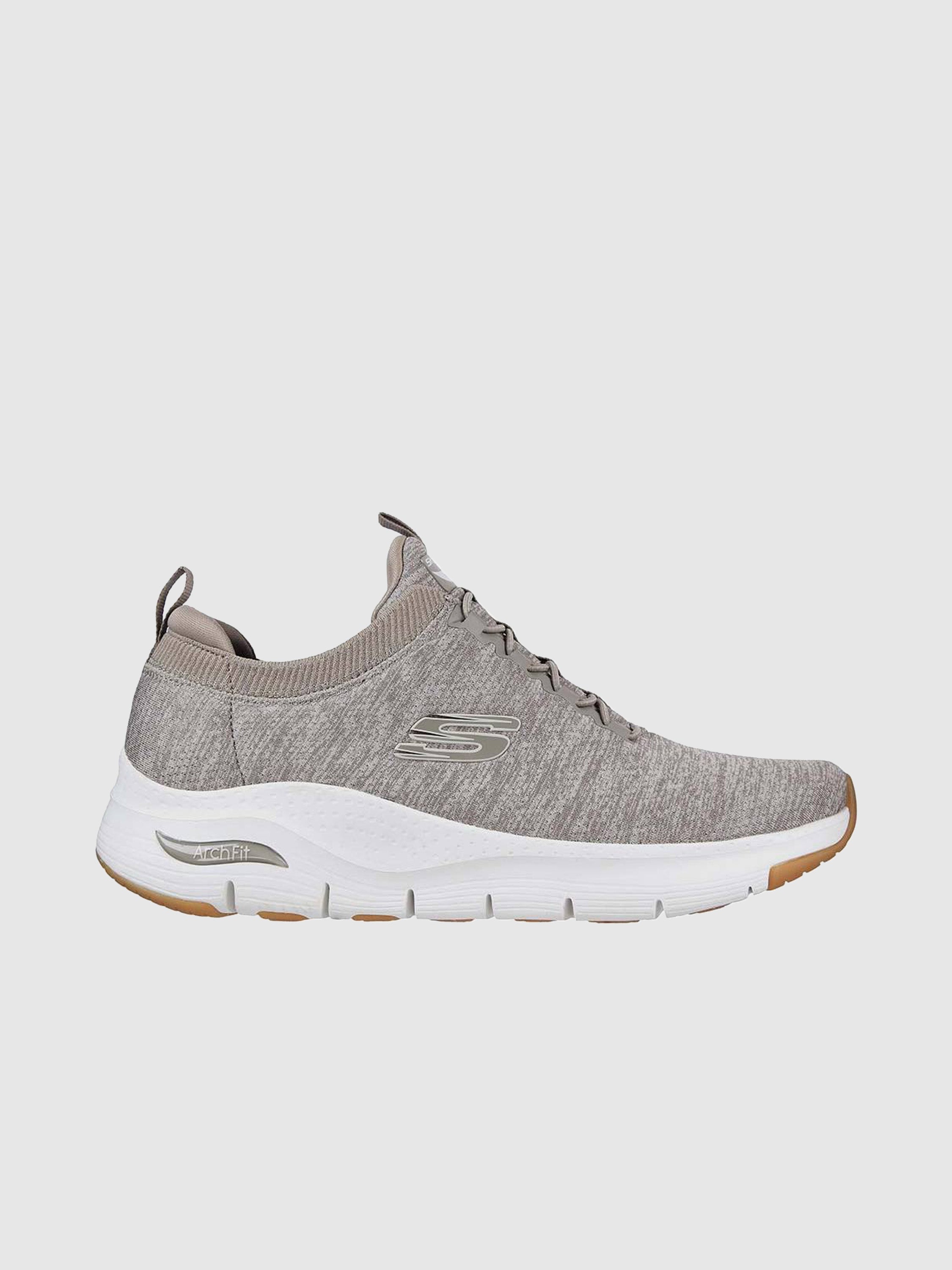 Skechers Men's Arch Fit - Waveport Trainers #color_Taupe